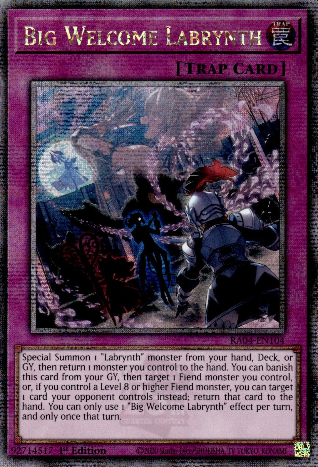 Big Welcome Labrynth [RA04-EN104] Quarter Century Secret Rare | Total Play