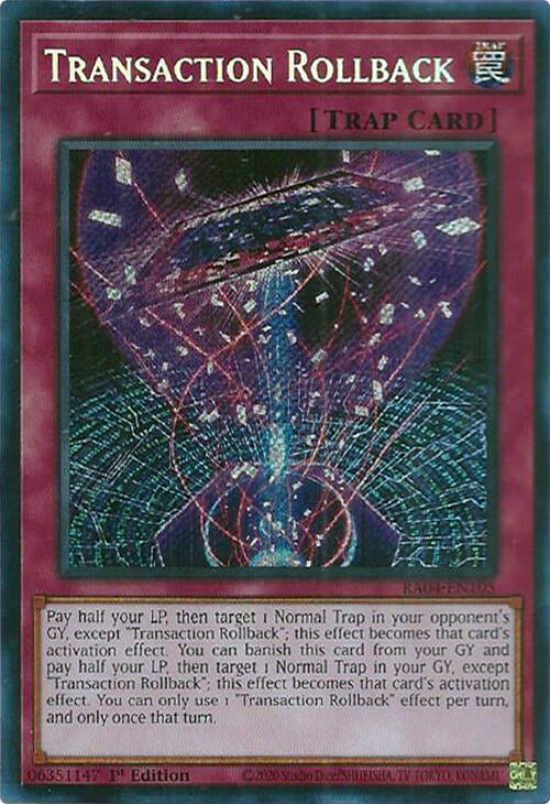 Transaction Rollback [RA04-EN105] Secret Rare | Total Play