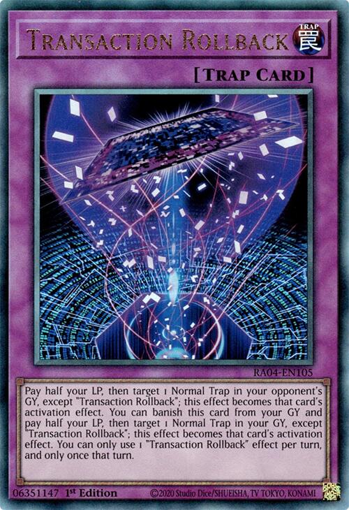 Transaction Rollback [RA04-EN105] Prismatic Ultimate Rare | Total Play