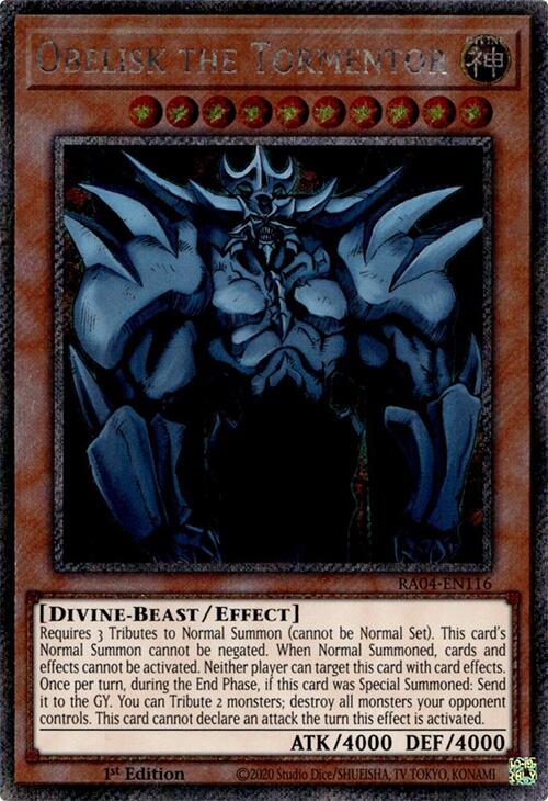 Obelisk the Tormentor [RA04-EN116] Platinum Secret Rare | Total Play