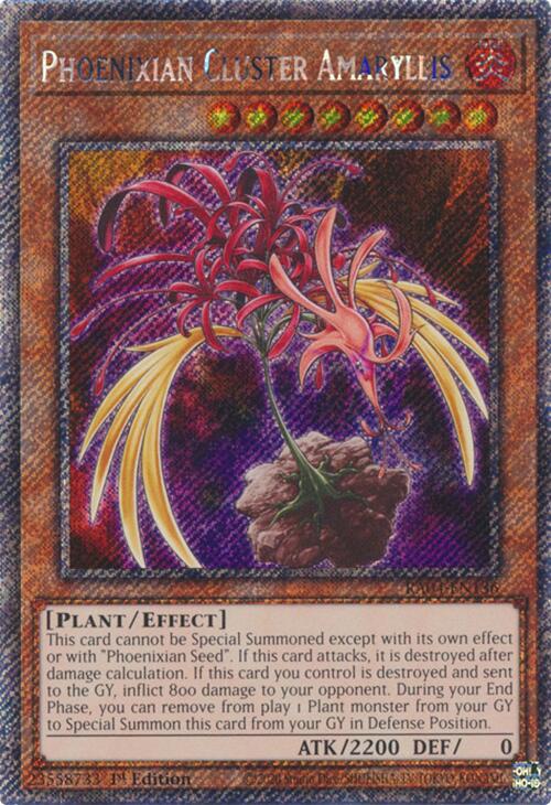 Phoenixian Cluster Amaryllis [RA04-EN136] Platinum Secret Rare | Total Play