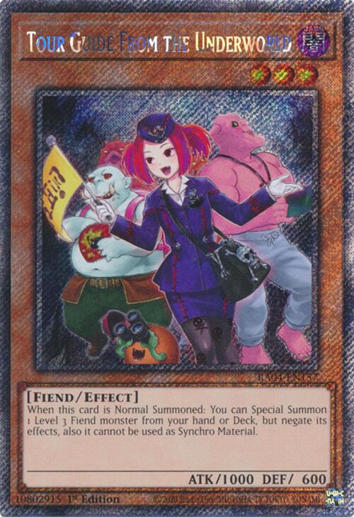 Tour Guide from the Underworld (Alternate Art) [RA04-EN157] Platinum Secret Rare | Total Play