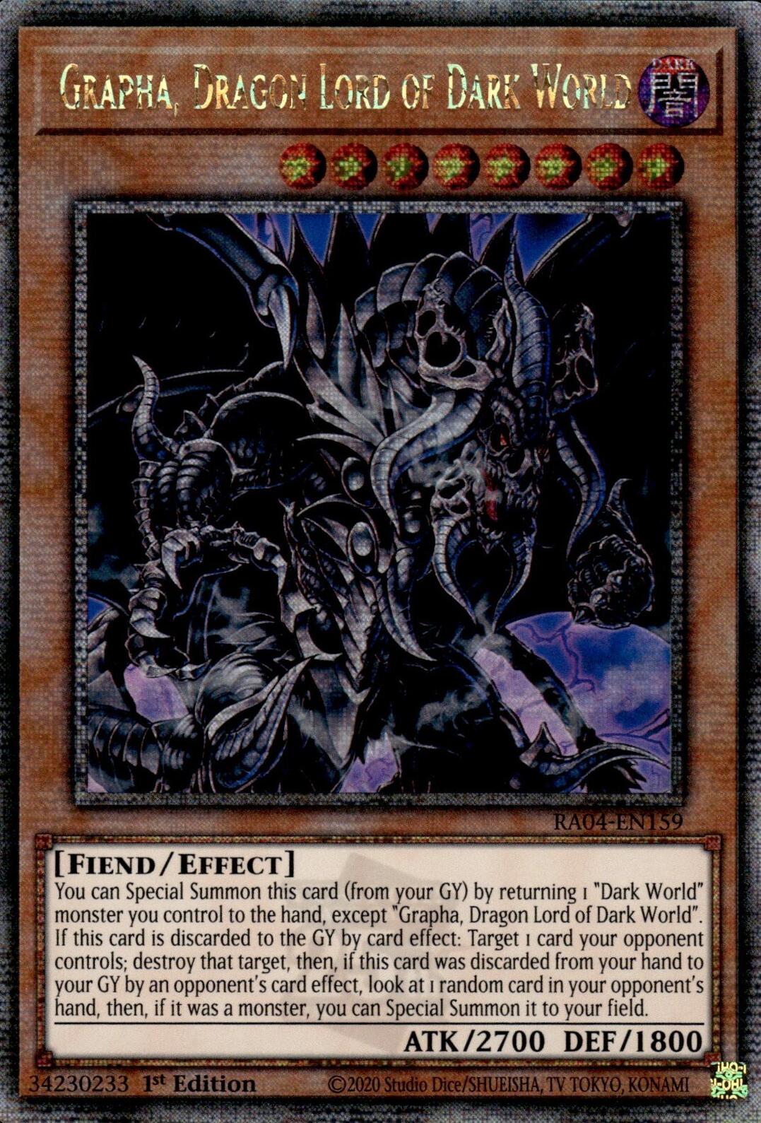 Grapha, Dragon Lord of Dark World [RA04-EN159] Quarter Century Secret Rare | Total Play