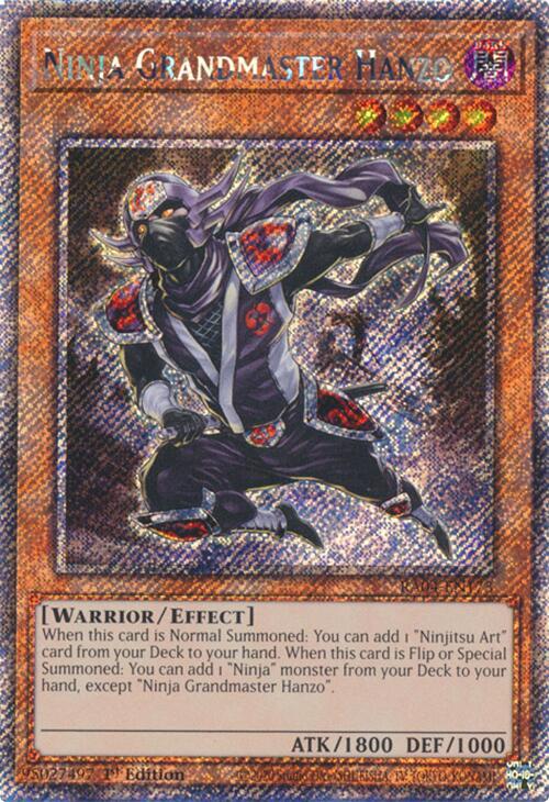 Ninja Grandmaster Hanzo [RA04-EN173] Platinum Secret Rare | Total Play