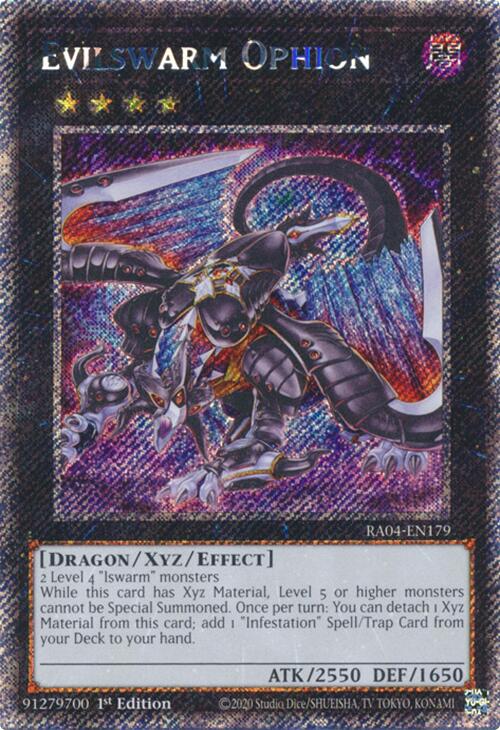 Evilswarm Ophion [RA04-EN179] Platinum Secret Rare | Total Play