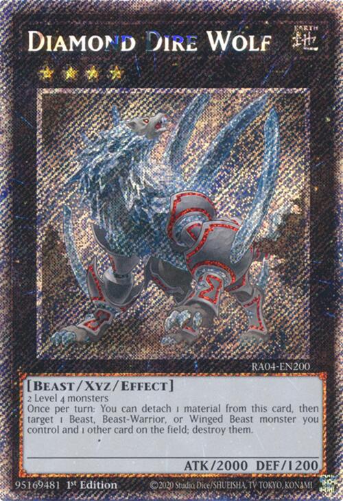 Diamond Dire Wolf [RA04-EN200] Platinum Secret Rare | Total Play