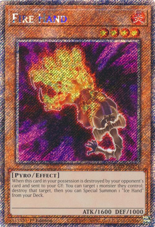 Fire Hand [RA04-EN224] Platinum Secret Rare | Total Play