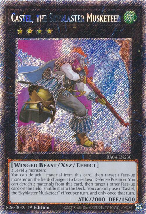 Castel, the Skyblaster Musketeer [RA04-EN230] Platinum Secret Rare | Total Play