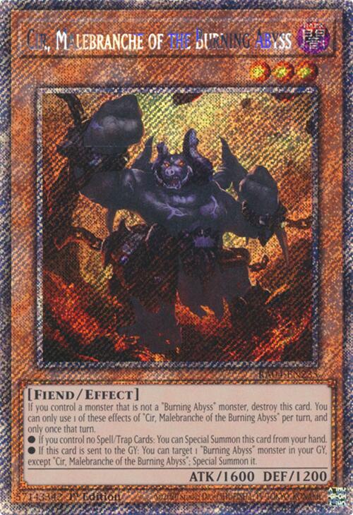 Cir, Malebranche of the Burning Abyss [RA04-EN235] Platinum Secret Rare | Total Play