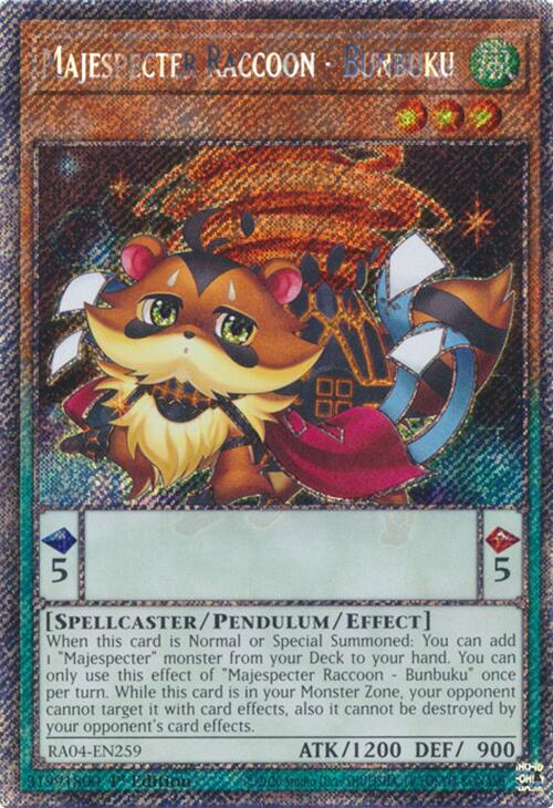 Majespecter Raccoon - Bunbuku [RA04-EN259] Platinum Secret Rare | Total Play
