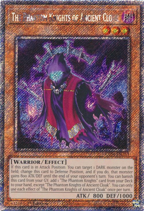 The Phantom Knights of Ancient Cloak [RA04-EN263] Platinum Secret Rare | Total Play