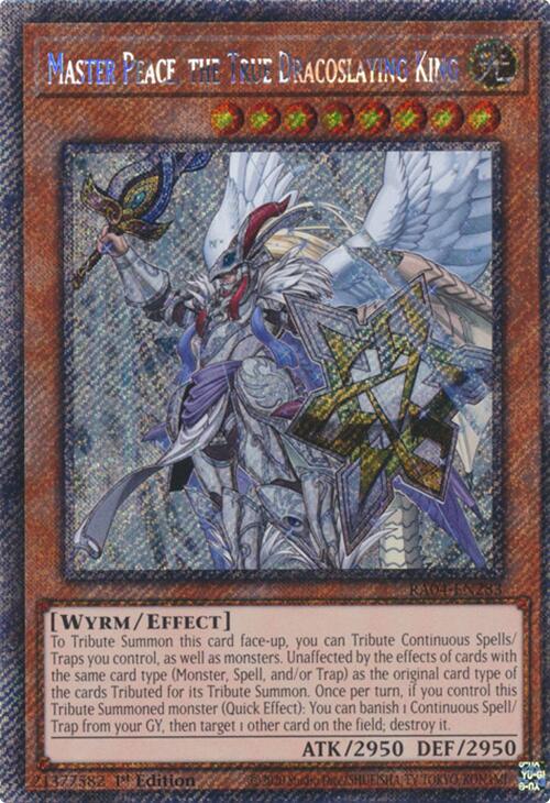 Master Peace, the True Dracoslaying King [RA04-EN283] Platinum Secret Rare | Total Play