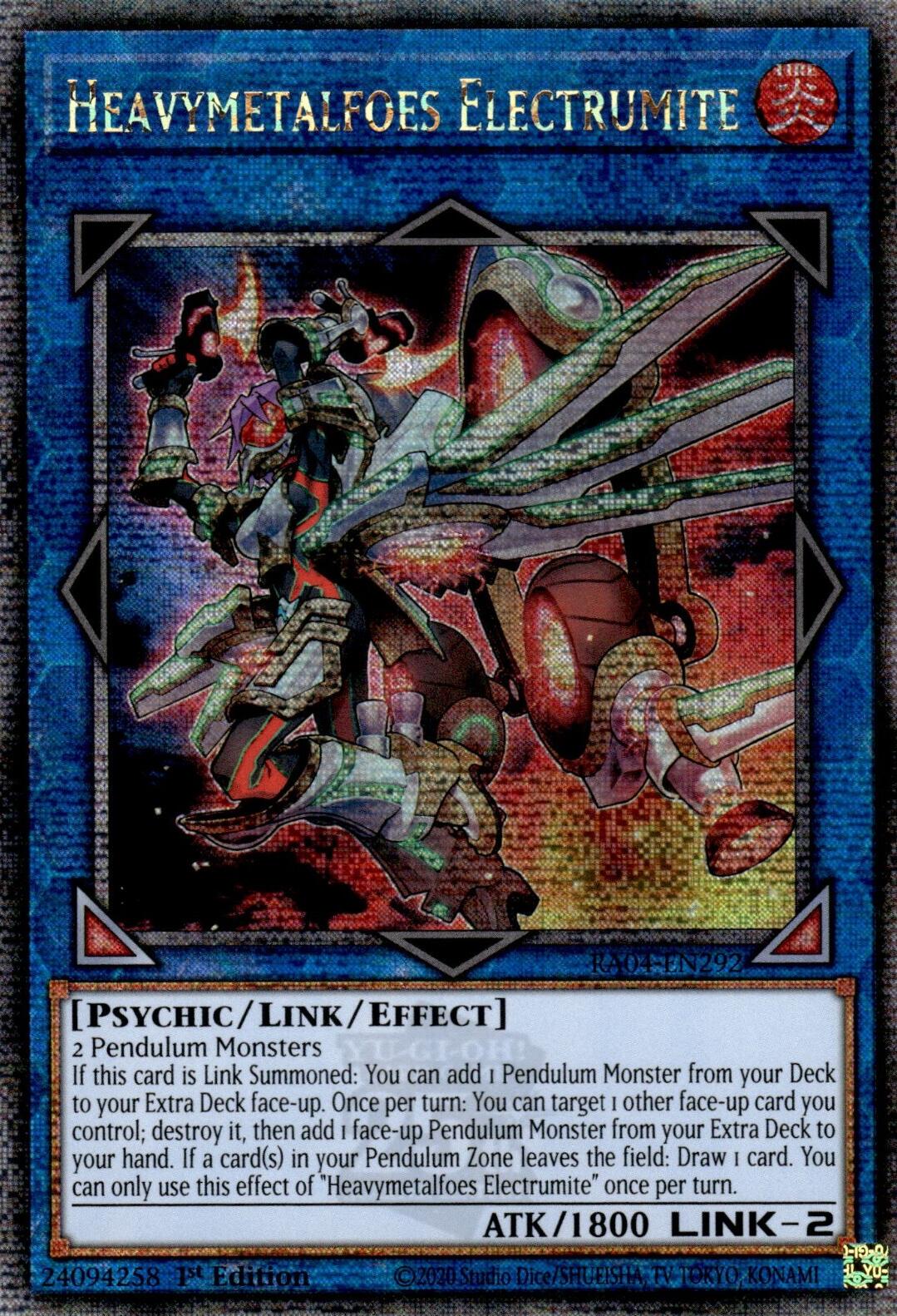 Heavymetalfoes Electrumite [RA04-EN292] Quarter Century Secret Rare | Total Play
