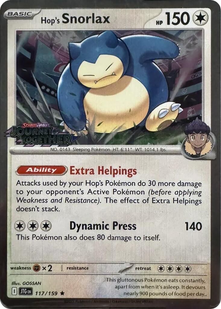 Hop's Snorlax (117/159) (Cosmos Holo) [Scarlet & Violet: Journey Together] | Total Play