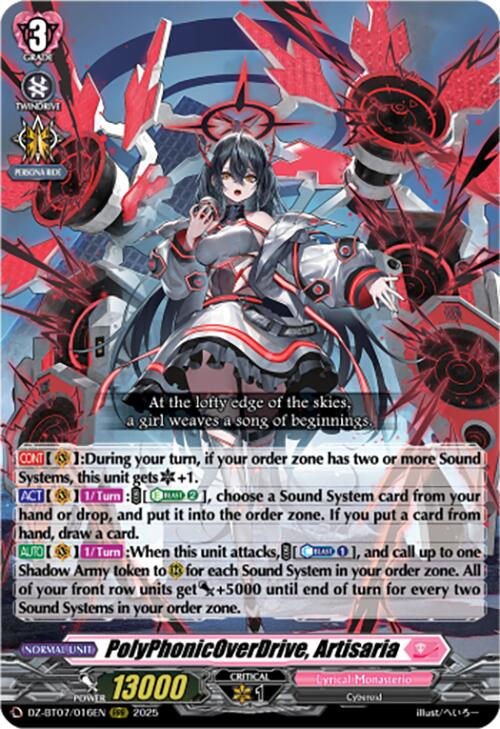PolyPhonicOverDrive, Artisaria (DZ-BT07/016EN) [DZ-BT07: Moon Fangs & Cerulean Blaze] | Total Play