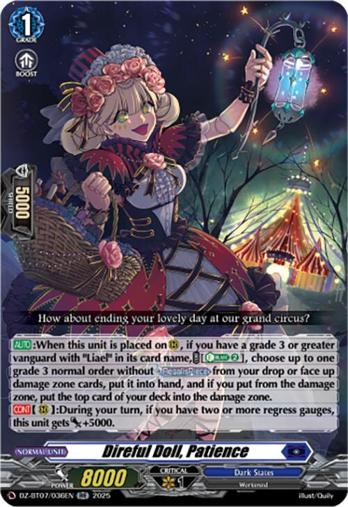 Direful Doll, Patience (DZ-BT07/036EN) [DZ-BT07: Moon Fangs & Cerulean Blaze] | Total Play