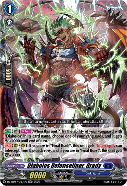 Diabolos Defenseliner, Grady (DZ-BT07/037EN) [DZ-BT07: Moon Fangs & Cerulean Blaze] | Total Play