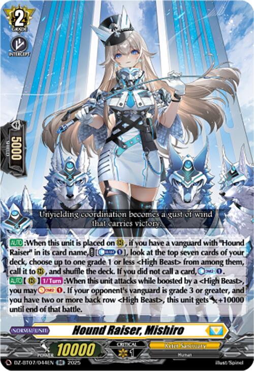 Hound Raiser, Mishiro (DZ-BT07/044EN) [DZ-BT07: Moon Fangs & Cerulean Blaze] | Total Play