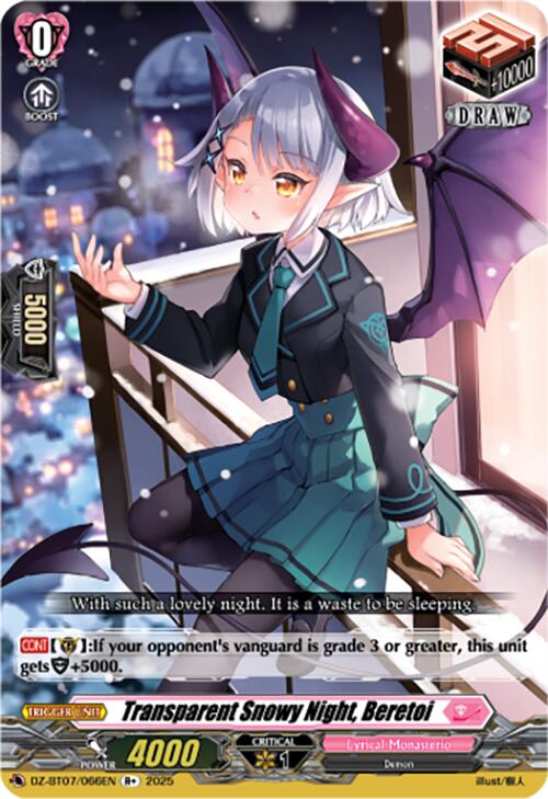 Transparent Snowy Night, Beretoi (DZ-BT07/066EN) [DZ-BT07: Moon Fangs & Cerulean Blaze] | Total Play