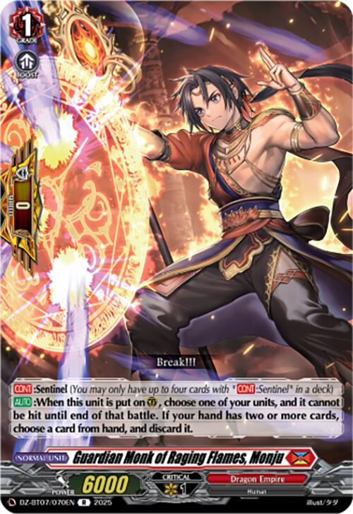 Guardian Monk of Raging Flames, Monju (DZ-BT07/070EN) [DZ-BT07: Moon Fangs & Cerulean Blaze] | Total Play