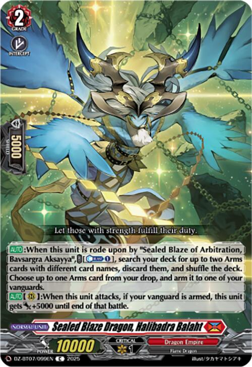 Sealed Blaze Dragon, Halibadra Balaht (DZ-BT07/099EN) [DZ-BT07: Moon Fangs & Cerulean Blaze] | Total Play