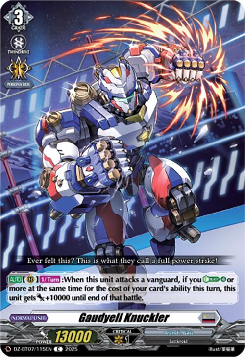 Gaudyell Knuckler (DZ-BT07/115EN) [DZ-BT07: Moon Fangs & Cerulean Blaze] | Total Play
