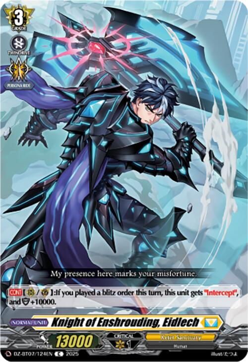 Knight of Enshrouding, Eidlech (DZ-BT07/124EN) [Moon Fangs & Cerulean Blaze] | Total Play