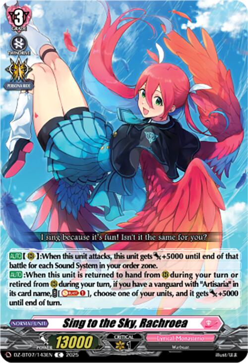Sing to the Sky, Rachroea (DZ-BT07/143EN) [DZ-BT07: Moon Fangs & Cerulean Blaze] | Total Play