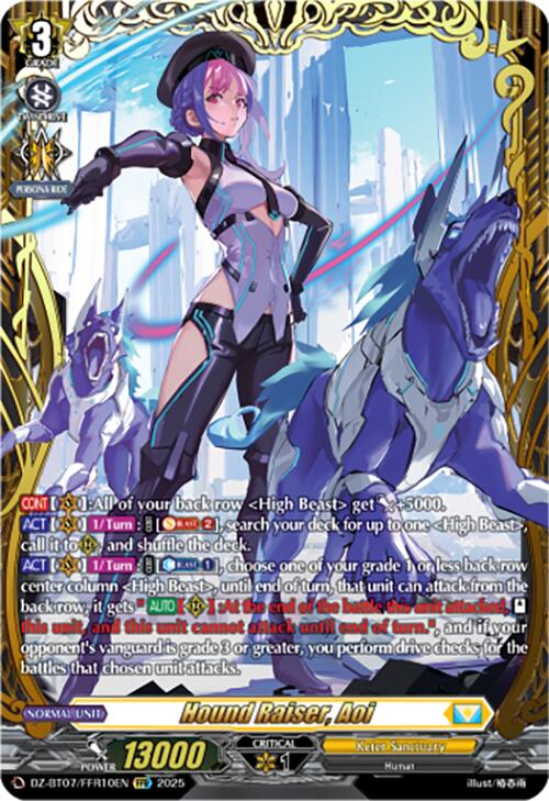 Hound Raiser, Aoi (DZ-BT07/FFR10EN) [DZ-BT07: Moon Fangs & Cerulean Blaze] | Total Play