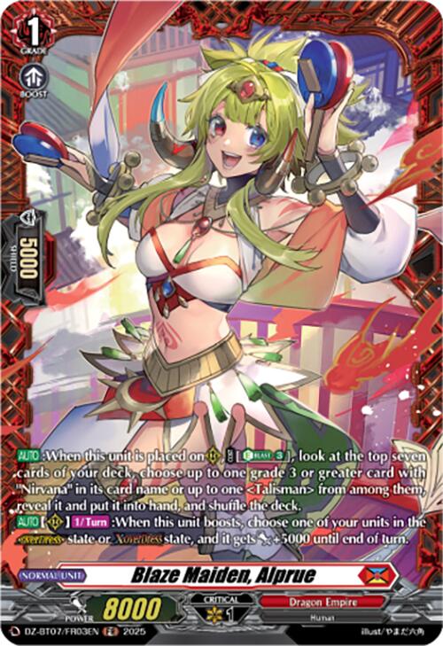 Blaze Maiden, Alprue (DZ-BT07/FR03EN) [DZ-BT07: Moon Fangs & Cerulean Blaze] | Total Play