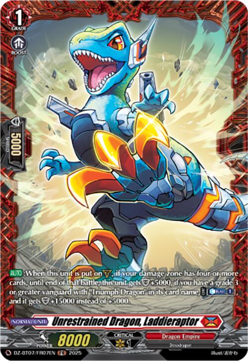 Unrestrained Dragon, Laddieraptor (DZ-BT07/FR07EN) [DZ-BT07: Moon Fangs & Cerulean Blaze] | Total Play