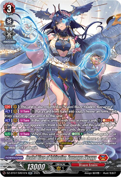 Sealed Blaze of Arbitration, Bavsargra Aksayya (DZ-BT07/SR01EN) [DZ-BT07: Moon Fangs & Cerulean Blaze] | Total Play