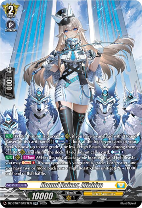 Hound Raiser, Mishiro (DZ-BT07/SR27EN) [DZ-BT07: Moon Fangs & Cerulean Blaze] | Total Play