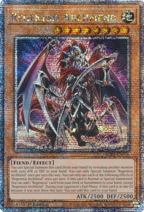 Regenesis Archfiend [ALIN-EN016] Quarter Century Secret Rare | Total Play