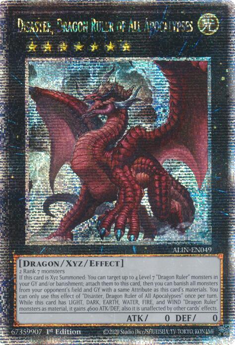 Disaster, Dragon Ruler of All Apocalypses [ALIN-EN049] Quarter Century Secret Rare | Total Play