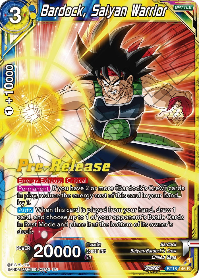 Bardock, Saiyan Warrior (BT18-146) [Dawn of the Z-Legends Prerelease Promos] | Total Play