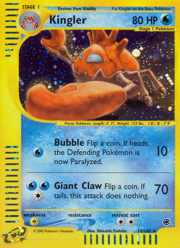 Kingler (15/165) [Expedition: Base Set] | Total Play