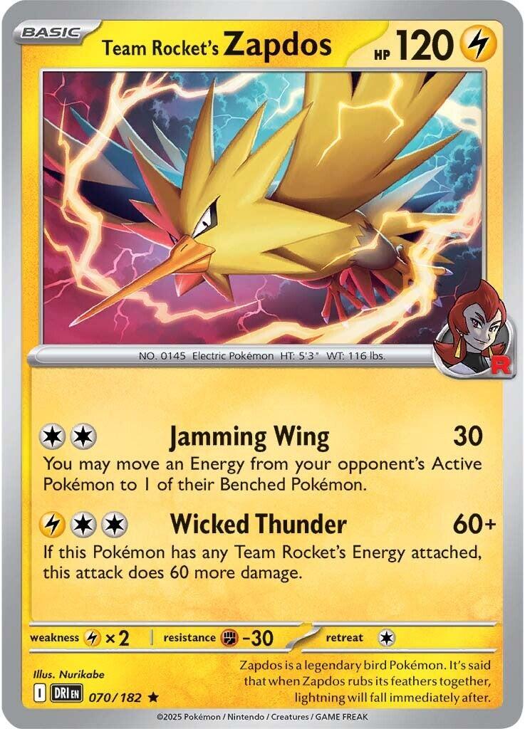 Team Rocket's Zapdos (070/182) [Scarlet & Violet: Destined Rivals] | Total Play