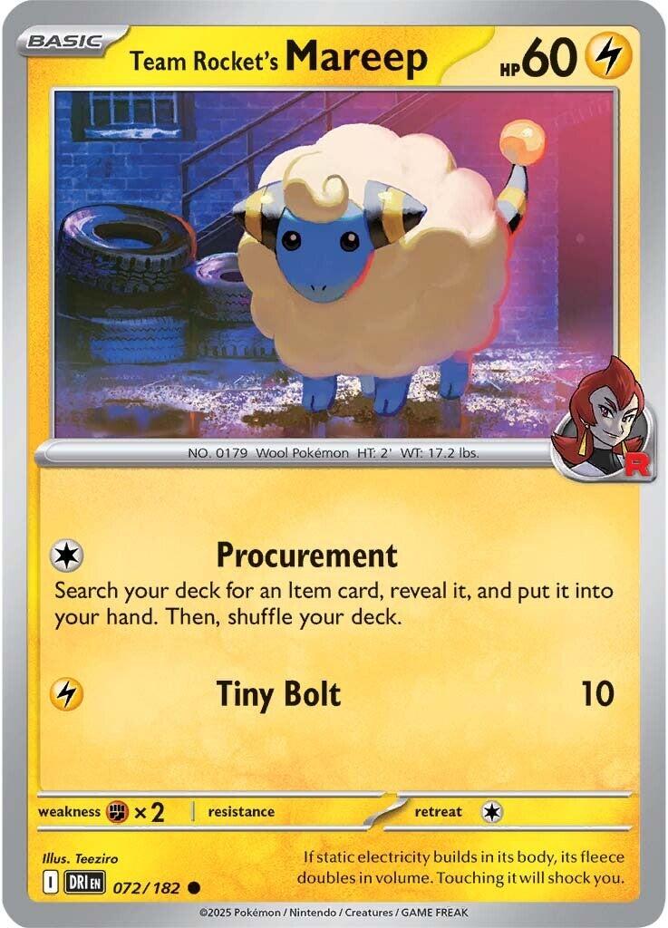 Team Rocket's Mareep (072/182) [Scarlet & Violet: Destined Rivals] | Total Play