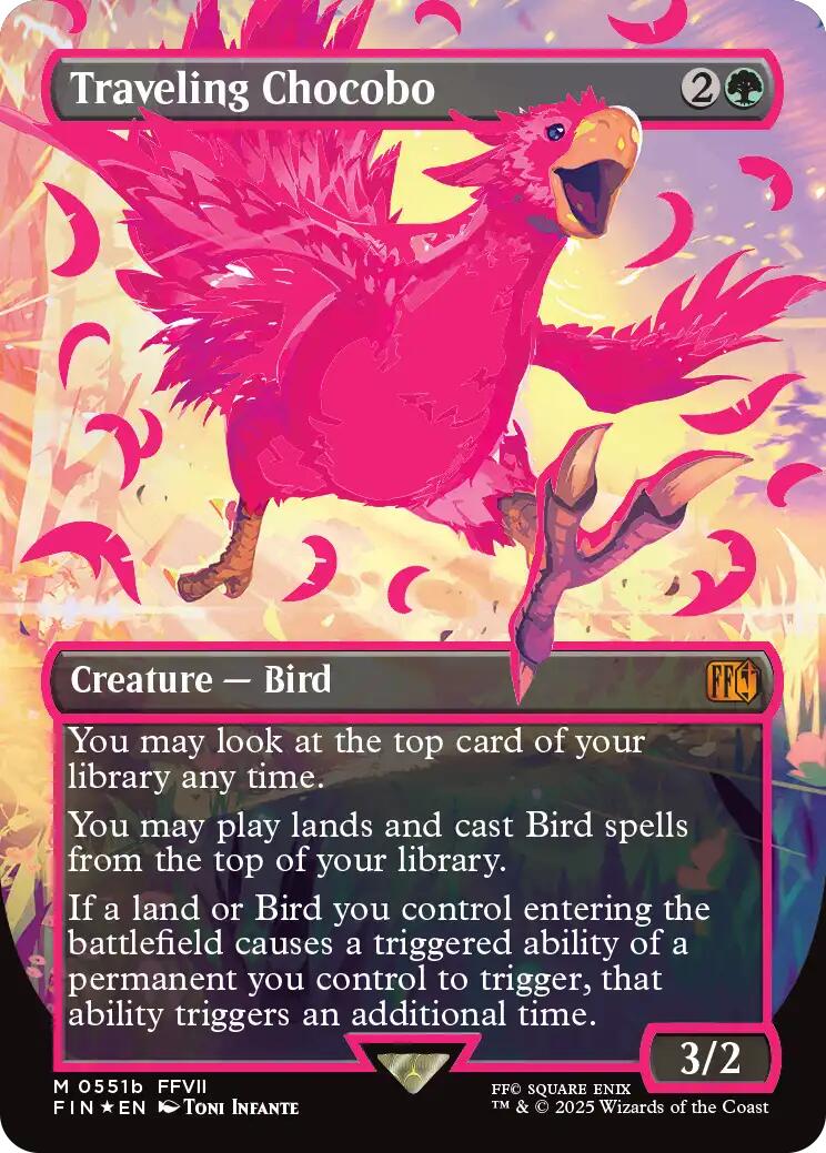 Traveling Chocobo (Borderless) (Neon Ink Pink) [FINAL FANTASY] | Total Play