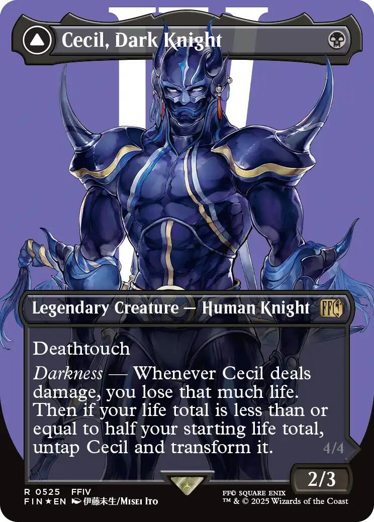 Cecil, Dark Knight // Cecil, Redeemed Paladin (Borderless) (Surge Foil) [FINAL FANTASY] | Total Play