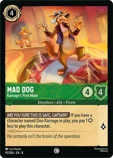 Mad Dog - Karnage's First Mate (93/204) [Reign of Jafar] | Total Play