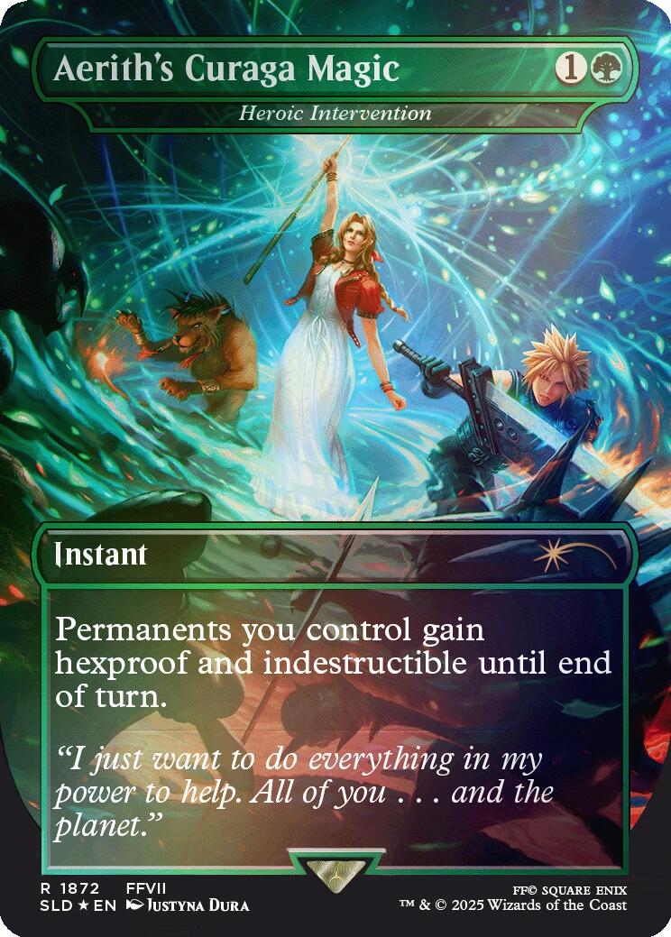 Aerith's Curaga Magic - Heroic Intervention (Rainbow Foil) [Secret Lair Drop Series] | Total Play