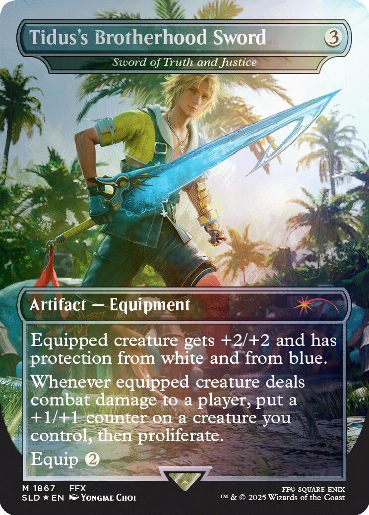 Tidus's Brotherhood Sword - Sword of Truth and Justice (Rainbow Foil) [Secret Lair Drop Series] | Total Play