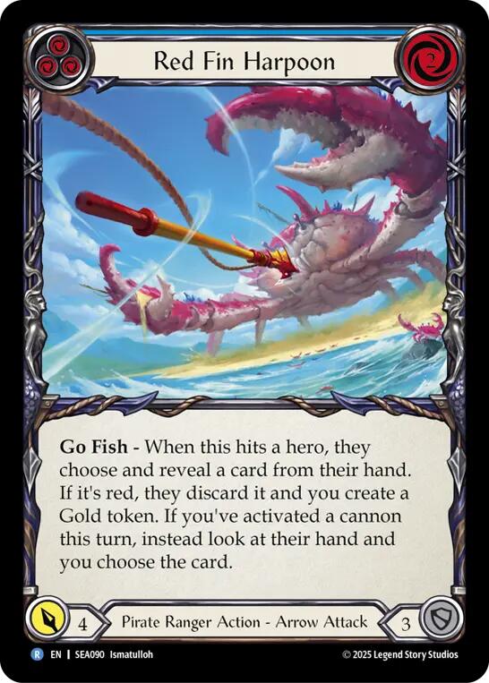 Red Fin Harpoon [SEA090] (High Seas)  Rainbow Foil | Total Play