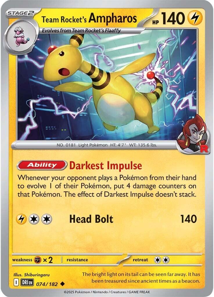 Team Rocket's Ampharos (074/182) [Scarlet & Violet: Destined Rivals] | Total Play