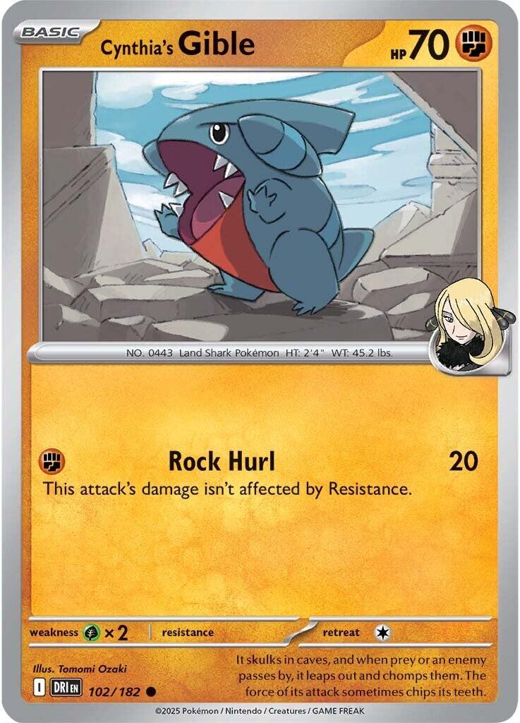 Cynthia's Gible (102/182) [Scarlet & Violet: Destined Rivals] | Total Play