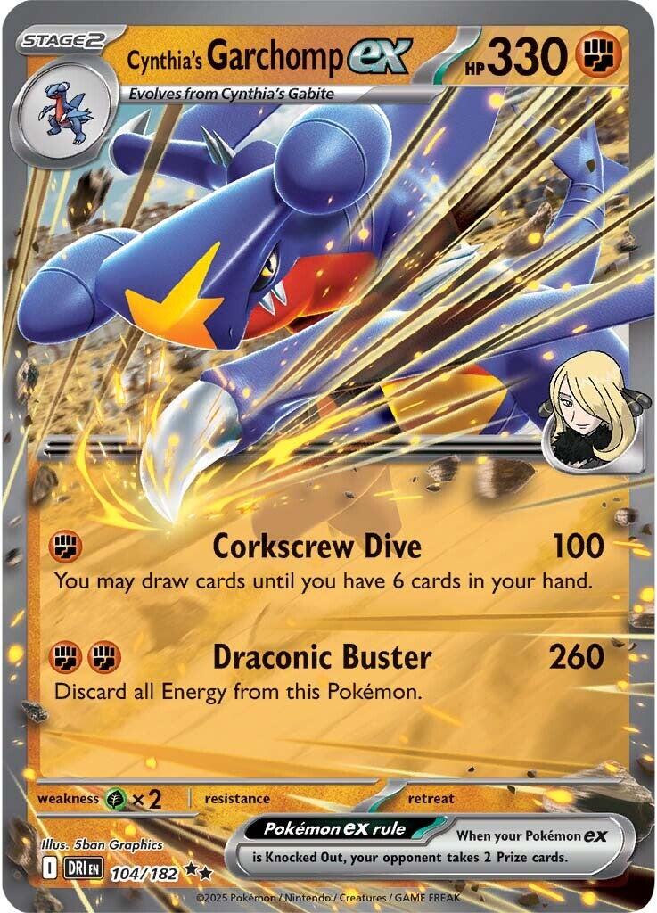 Cynthia's Garchomp ex (104/182) [Scarlet & Violet: Destined Rivals] | Total Play