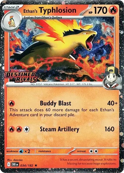 Ethan's Typhlosion (034/182) (Destined Rivals Stamp) [Scarlet & Violet: Destined Rivals] | Total Play