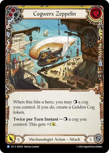 Cogwerx Zeppelin (Yellow) [SEA019] (High Seas)  Rainbow Foil | Total Play